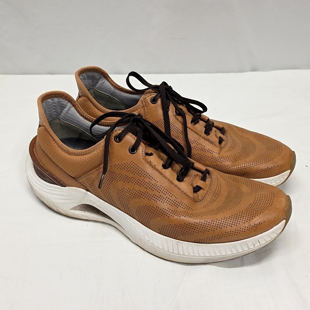 Johnston & Murphy Mens 8.5 Tan Leather TRUFOAM Sneaker 25-9332‎